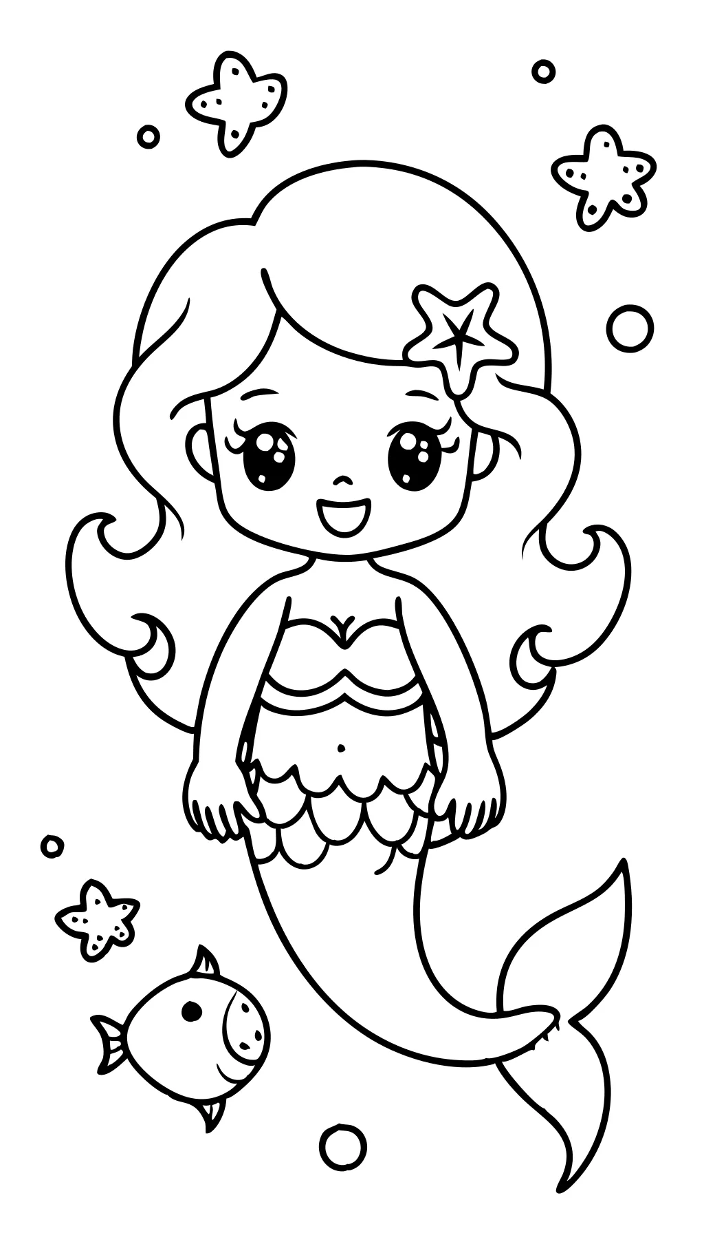 cute easy mermaid coloring pages